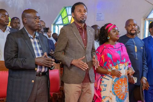 Gachagua and other opposition leaders during a church service at AIPCA Kiratina, Komothai, Githunguri Constituency, Kiambu County.