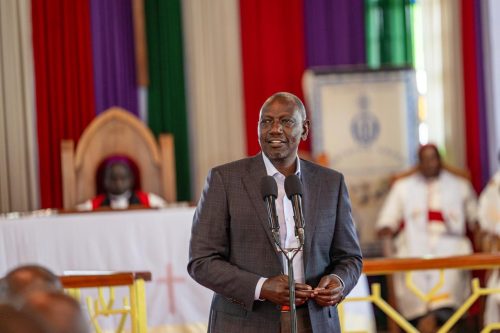 President William Ruto during a church service at ACK St Paul’s Church in Kariki, Othaya, Nyeri County. PHOTO/https://www.facebook.com/William Samoei Ruto