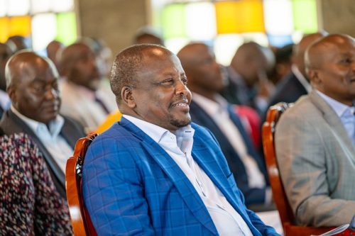 Mutahi Kagwe during a church service at ACK St Paul’s Church in Kariki, Othaya, Nyeri County. PHOTO/https://www.facebook.com/William Samoei Ruto