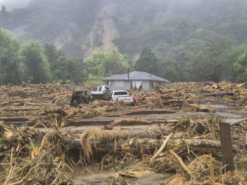 The aftermath of flooding that hit Punaruku in New Zealand’s North Island. PHOTO/https://www.facebook.com/Tairāwhiti - Fire and Emergency NZ