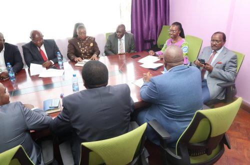 United Opposition figures during a meeting at PLP party headquarters.