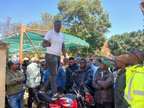 Boda boda operators gather to discuss municipal regulations. PHOTO/Wanjira E Wachira