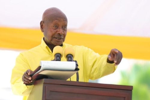 President Yoweri Museveni speaking during his maiden 2026–2031 term address. PHOTO/@GovUganda/X