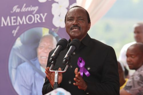 Wiper Patriotic Front leader Kalonzo Musyoka during the burial of Mzee Muhia Njoroge in Kipipiri, Nyandarua County on January 7, 2026. PHOTO/@skmusyoka/X