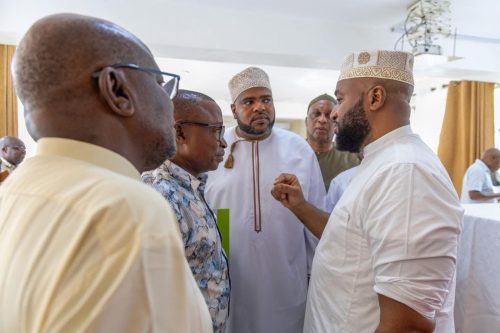 Mining and Blue Economy Cabinet Secretary Hassan Joho during a consultative meeting with Kwale County leadership on Friday, January 9, 2026. PHOTO/@HassanAliJoho/X