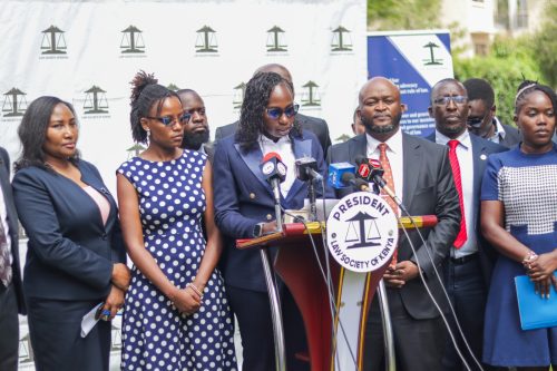 LSK officials during a press briefing on January 13, 2026. PHOTO/@FaithOdhiambo8/X