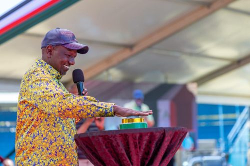William Ruto during NYOTA launch in Machakos. PHOTO/@WilliamsRut /X