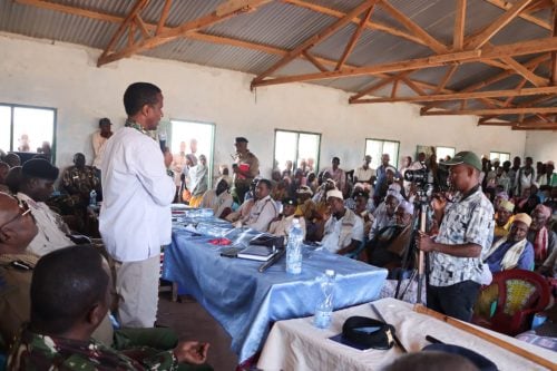 NDMA Chief Executive Officer Hared Adan during a peace meeting in Sericho, Isiolo County, on January 21, 2026. PHOTO/@NDMA_Kenya/X

