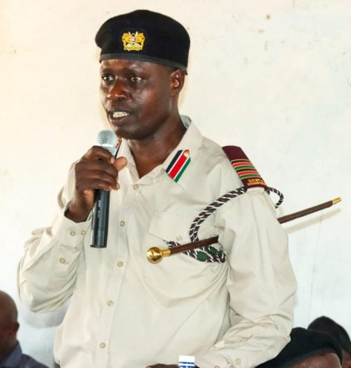 Lagdera Deputy County Commissioner Solomon Ruto during a peace meeting in Sericho, Isiolo County, on January 21, 2026. PHOTO/@NDMA_Kenya/X