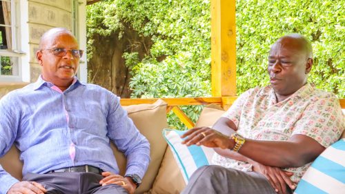 Gachagua and Mugambi share a moment. PHOTO/@rigathi/X