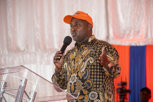 Junet Mohamed addresses the Linda Ground Delegates meeting in Kisii County. PHOTO/@JunetMohamed/X