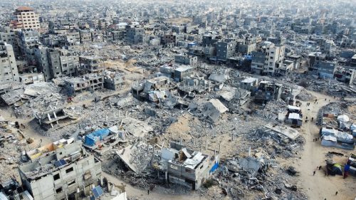 An aerial view of Gaza.