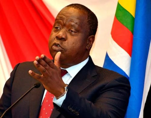 Jubilee Deputy Party Leader and former Interior CS Fred Matiang’i speaks during a past event. PHOTO/@RealMatiangi/X