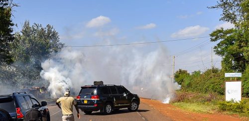 Part of Rigathi Gachagua's motorcade teargassed on Friday, January 9, 2026. PHOTO/https://www.facebook.com/JohnMuhiaMethu