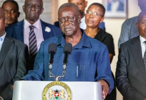Oburu Oginga during his past address: PHOTO/https:/facebook.com/share/1ECYpXa36L/