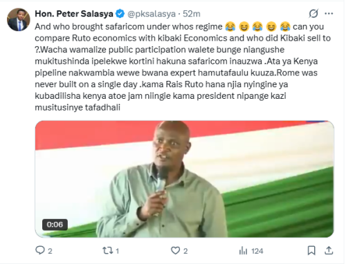 Statement of MP Peter Salasya rejecting the proposed Safaricom's stake sale to Vodacom. PHOTO/ Screengrab by People Daily Digital/@pksalasya/X