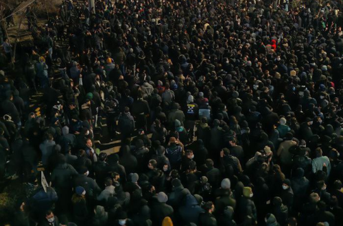 Part of protestors in Iran