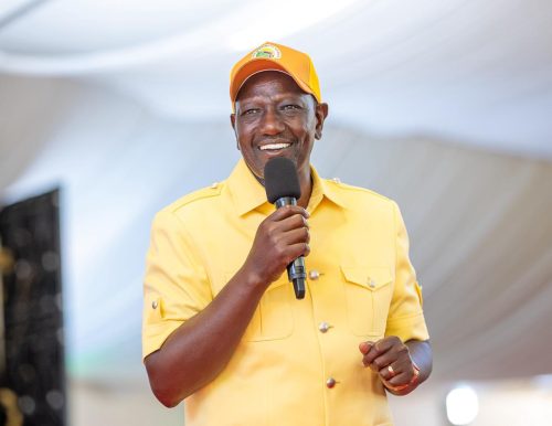 President William Rutoduring an engagement with grassroots leaders at Sagana State Lodge, Nyeri County: PHOTO/facebook.com/williamsamoei
