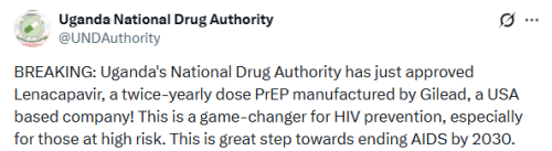 X post by Uganda’s National Drug Authority. PHOTO/Screengrab by People Daily Digital