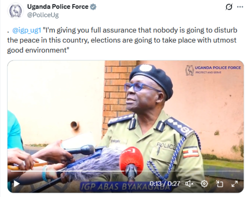 X post by Uganda Police Force . PHOTO/Screengrab by People Daily Digital