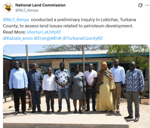 X post by National Land Commission. PHOTO/Screengrab by People Daily Digital
