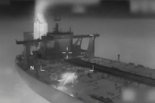 An oil tanker in the North Atlantic during an operation targeting Venezuelan oil exports. PHOTO/Screengrab via @WhiteHouse/People Daily Digital