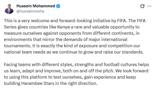 X post by Hussein Mohammed. PHOTO/Screengrab by People Daily Digital