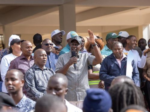 President William Ruto addressing Nyeri residents. PHOTO/@WilliamsRuto/X