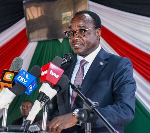 Education Cabinet Secretary Julius Migos Ogamba on Friday, January 9, 2025 during the rlease of KCSE 2025: PHOTO/@HonJuliusMigos/X