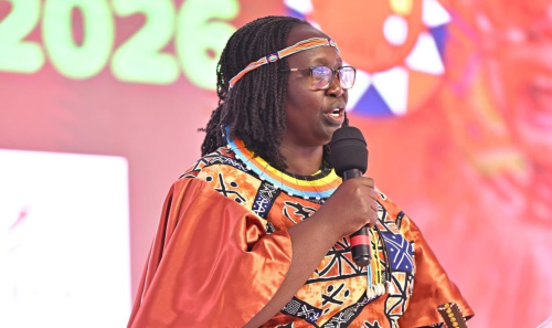 Gender, culture, and children services Cabinet Secretary Hannah Cheptumo during the Taptengelel Festival in Nandi on January 16, 2026. PHOTO/@hannawcheptumo/X