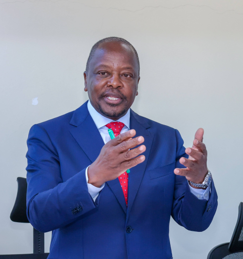 Agriculture and Livestock Development Cabinet Secretary Mutahi Kagwe speaking during a visit to the Veterinary Medicines Directorate on January 20, 2026. PHOTO/https://www.facebook.com/profile.php?id=100064454481570