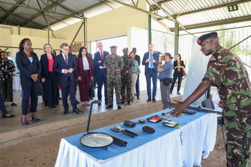 Defence Cabinet Secretary Soipan Tuya, during a visit by Federal Minister for Foreign Affairs of the Federal Republic of Germany, Dr Johann Wadephul, and his high-level delegation, including H.E. Sebastian Groth, German Ambassador to Kenya, and Ambassador Gesa Brautigam, Deputy Director General for Sub-Saharan Africa, at the Humanitarian Peace Support School, Embakasi on January 21, 2026. PHOTO/@SoipanTuya/X