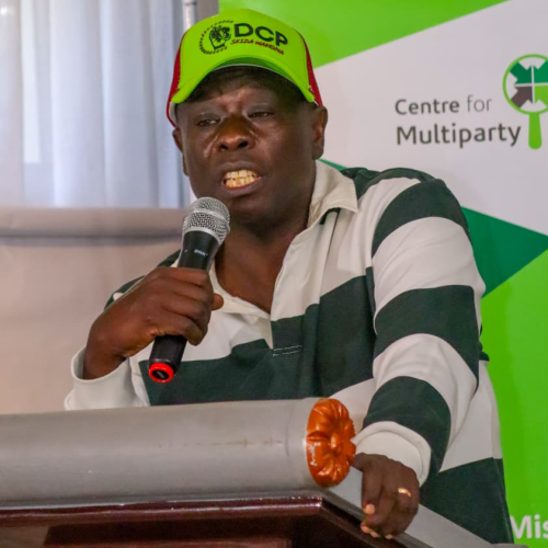 Former Deputy President Rigathi Gachagua addressing interim leaders of the Democracy for the Citizens Party (DCP) student caucus, comprising student leaders from various institutions of higher learning in Kenya, on January 24, 2026. PHOTO/@rigathi/X
