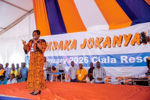 Homa Bay Governor Gladys Wanga during the ODM leaders’ gathering in Kisumu on January 24, 2026. PHOTO/@gladyswanga/X