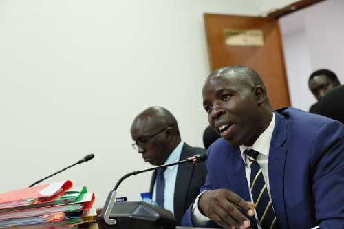Nandi Governor Stephen Sang appearing before the Senate County Public Investments and Special Funds Committee at Bunge Tower on Monday, January 27, 2026. PHOTO/https://www.facebook.com/ParliamentKE