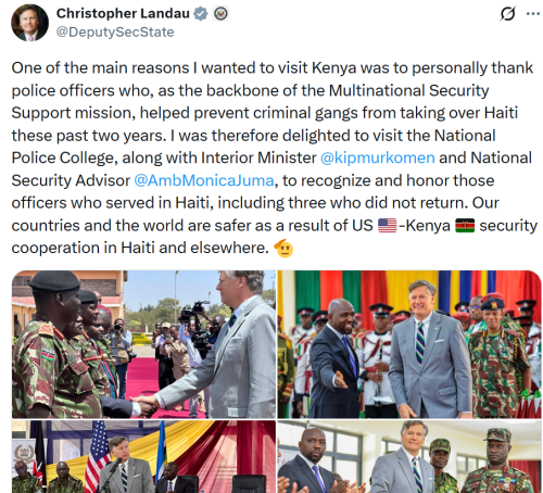 The statement by United States Deputy Secretary of State, Christopher Landau on X
