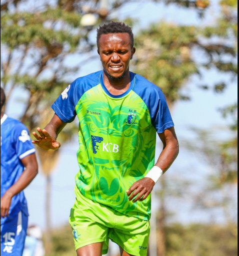 KCB midfielder Francis Kahata celebrating his goal against Posta Rangers on Tuesday, January 20, 2026 at Kasarani Annex. PHOTO/@Officialfkfpl/X
