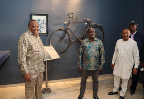 Retired President Uhuru Kenyatta and Wiper Patriotic Front Party leader, Kalonzo Musyoka, have toured the historic Olusegun Obasanjo Presidential Library (OOPL) in Abeokuta, Nigeria. PHOTO/@4thPresidentKE/X