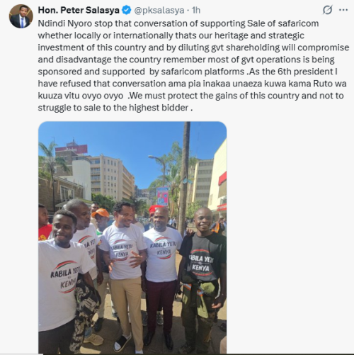 Statement of MP Peter Salasya on the proposed international bidding in Safaricom's stale sale. PHOTO/Screengrab by People Daily Digital/@pksalasya/X