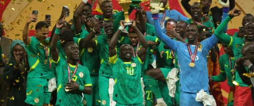 Senegal players celebrating their victory against Morocco in the AFCON 2025 final on Sunday, January 18, 2026. PHOTO/CAF