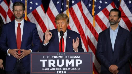 US President Donald Trump and his sons Eric Trump, left, and Donald Trump Jr, right, have sued the US federal government over tax leaks.PHOTO/@realDonaldTrump/X