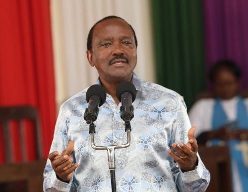 Kalonzo Musyoka during a church service at ACK Gitugi in Murang’a County. PHOTO/https://www.facebook.com/Kalonzo Musyoka