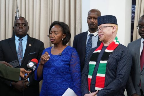 Agnes Zani during a past forum with Government spokesman Isaac Mwaura. PHOTO//https://www.facebook.com/Senator.Dr.Agnes.Zani