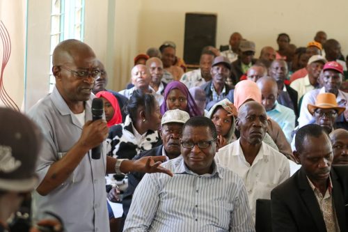 Members of the Departmental Committee on Finance and National Planning and the Select Committee on Public Debt and Privatization engage residents of Kitui County during a public participation forum on the proposed Safaricom divestiture at the Kitui Multi-Purpose Hall on Wednesday, February 4, 2026. PHOTO/https://www.facebook.com/ParliamentKE