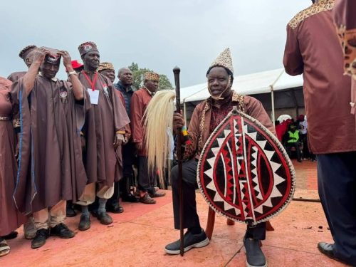 Jubilee Party presidential candidate Fred Matiang'i after being coronated as the community's spokesman on Monday, February 23, 2026, at Ekerenyo Grounds. PHOTO//Screengrab by People Daily Digital