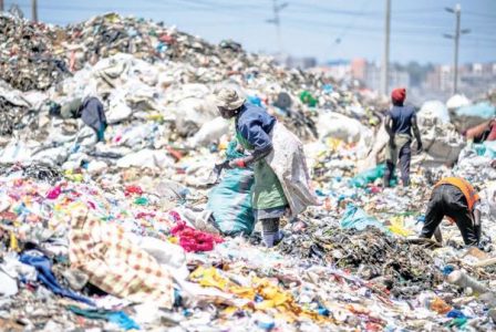 People picking trash at Dandora dumpsite. PHOTO/@SakajaJohnson/X