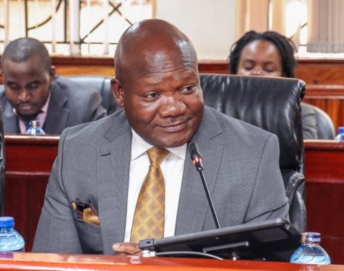 The Council of Governors (CoG) Finance Chairperson and Kakamega Governor Fernandes Barasa during a consultative meeting with the Senate Standing Committee on Finance and Budget. PHOTO/@KenyaGovernors/X
