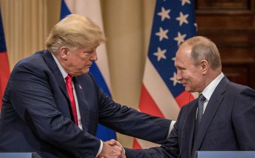 Donald Trump and Vladimir Putin during a past event. PHOTO/@ArturRehi/X