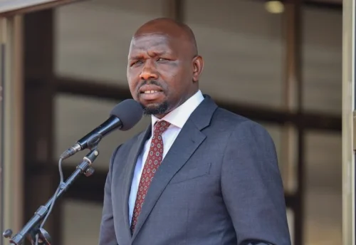 Interior CS Kipchumba Murkomen during a past function. PHOTO/https://www.facebook.com/OnesimusKipchumbaMurkomen