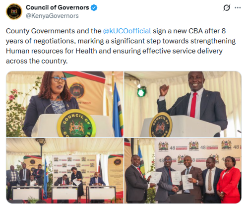 X post by the Council of Governors. PHOTO/Screengrab by People Daily Digital